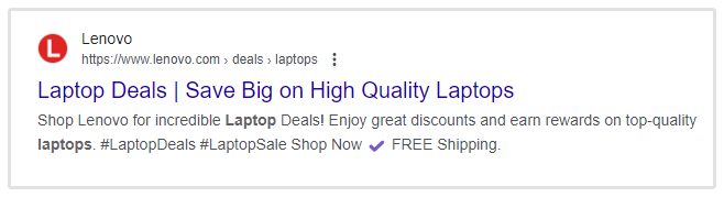 Lenovo Category Page